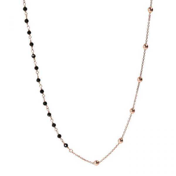 collier-amorette-double-chapelet-bronzallure-plaque-or-rose-spinel-noir-gem-pertuis